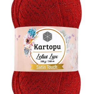 Lotus Lux Bikini Büstiyer Bluz Simli Örgü İpi K165 Kırmızı